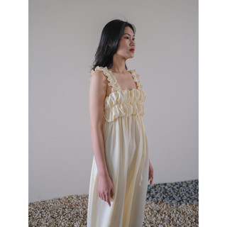 Đầm lụa dún phồng ngực Mauve Cloud dress