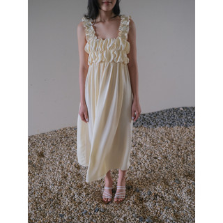 Đầm lụa dún phồng ngực Mauve Cloud dress