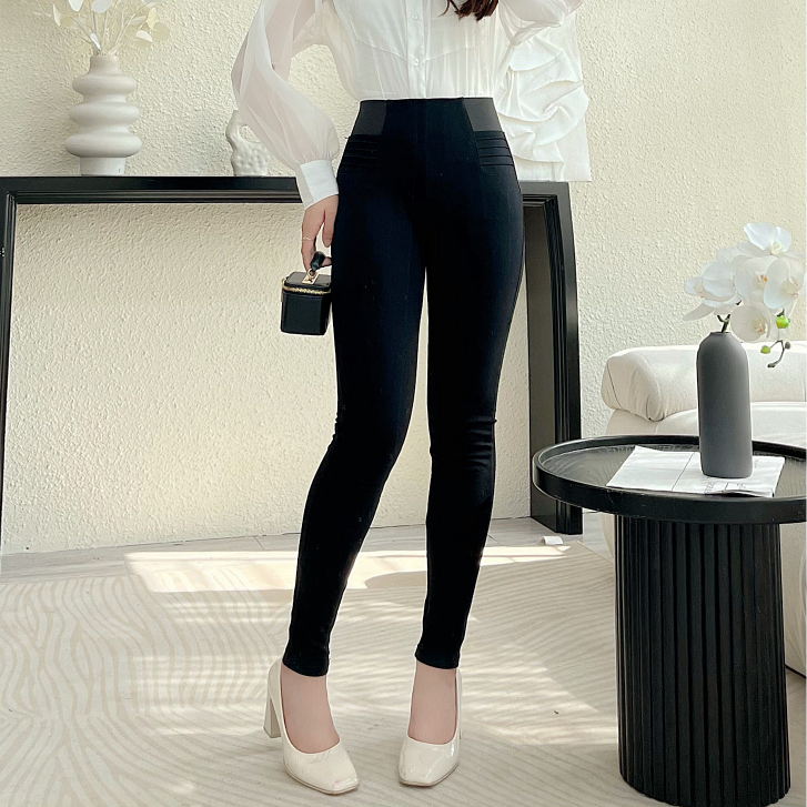 Quần Legging Cạp Cao Chun Hai Bên Hông Định Hình Nâng Mông Che Mỡ Bụng Chất Umi Co Dãn Hàng Loại 1
