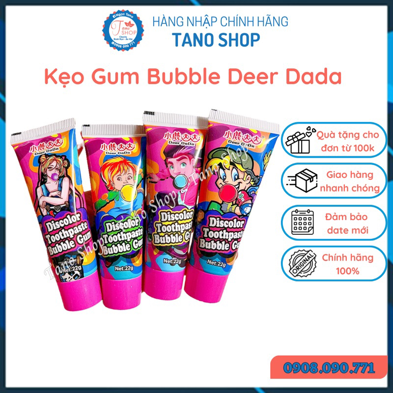 [Lẻ] Một tuýp kẹo Gum Bubble Deer DaDa cho bé - HongKong, ăn vặt ngon rẻ TaNo