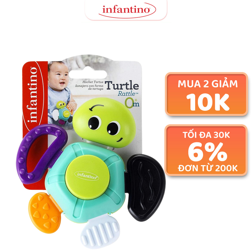 Gặm Nướu Đeo Tay Chú Rùa Chip Chip Infantino - Đồ Chơi An Toàn Cao Cấp Cho Bé Từ 0M