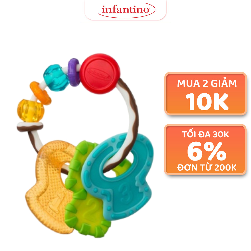 Gặm Nướu Hình Chùm Chìa Khoá INFANTINO Cool & Chew Teether Keys Dành Cho Bé Trong Thời Kỳ Mọc Răng Bằng Nhựa ABC Cao Cấp