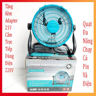 Quạt Tích Điện Quạt Chạy Pin Và Điện, Chân Pin Phổ Thông MKT 4cm, Có Điều Tốc Chỉnh Cấp Độ Gió, Quạt Lớn Đường Kính 28cm