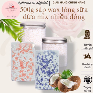 [Che tên] Sáp wax lông 500g sữa dừa mix nhiều dòng hard beans - tẩy lông cao cấp siêu bám siêu sạch siêu bám Lyihome.20