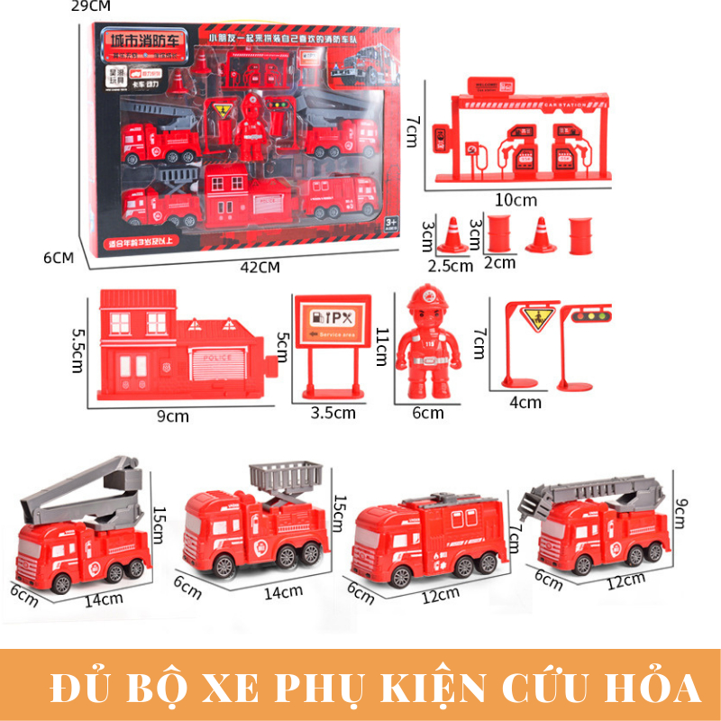 Bộ mô hình xe đồ chơi CÔNG TRÌNH cho bé trai: Cần cẩu, Xe Ben, Xe Tải, Trộn bê tông, quà tặng sinh nhật cho bé trai