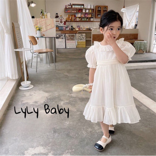 Váy bé gái, váy trắng maxi bèo tiểu thư Liebe cực xinh