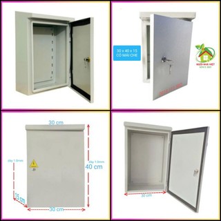 Vỏ tủ điện dày kín nước sơn tĩnh điện, kích thước 30 x 40 x 20cm có mái che, có khóa