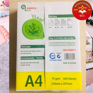 GIẤY PHOTOCOPY AN HÒA Yleaf A4 500 tờ Chất lượng cao