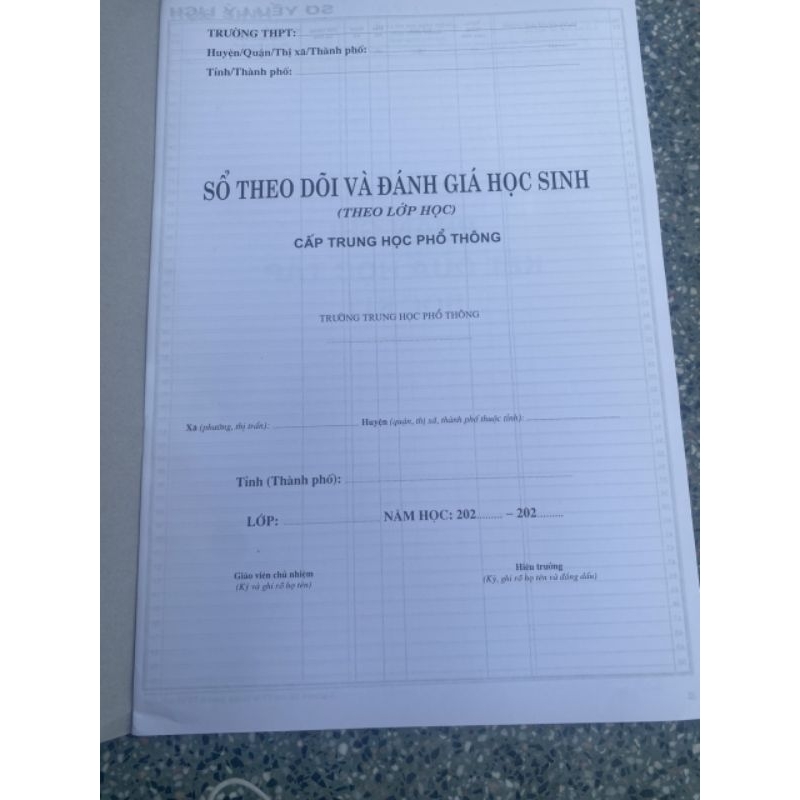 Sổ Theo Dõi Và Đánh Giá Học Sinh Cấp Trung Học Phổ Thông