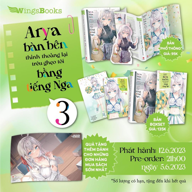 Boxset + Poster Arya bàn bên thỉnh thoảng lại trêu ghẹo tôi bằng tiếng Nga -Tập 3