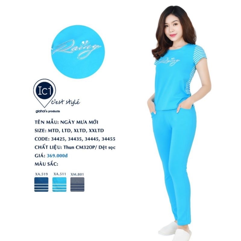 Bộ mặc nhà Gia Hồi size L, XL, XXL