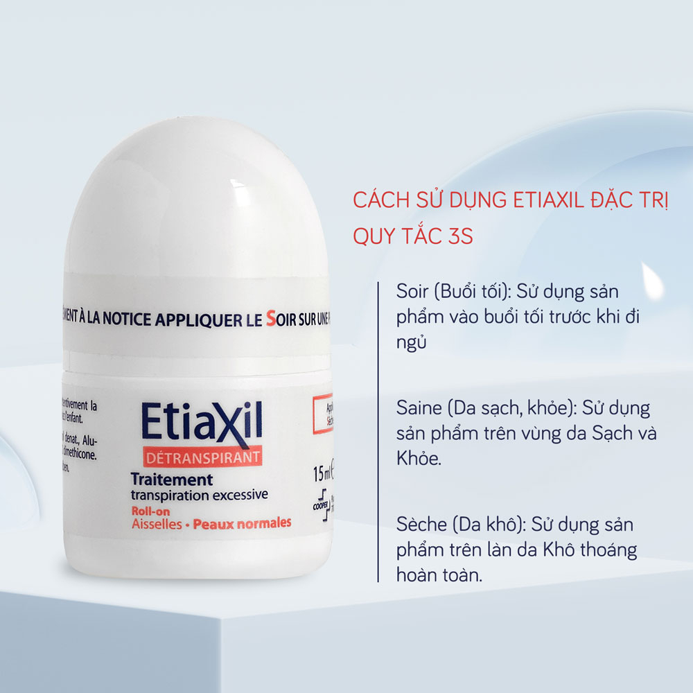 Lăn Khử Mùi EtiaXil Nhãn Đỏ Cho Da Thường, Khoẻ Detranspirant Traitement Roll-On Peaux Normales 15ml