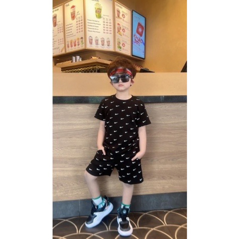 Bộ cộc tay cho bé thể thao Nik from rộng thoải mãi cá tính