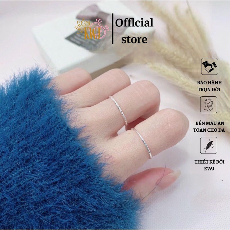 Nhẫn chỉ trơn ⚡️ Siêu Hot⚡️ Bạc Ta, nhẫn nữ cá tính