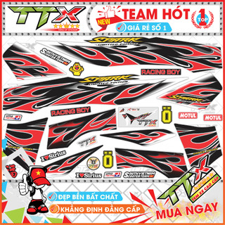 Tem sirius lửa màu đỏ đen trắng - mã team