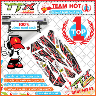 Tem Sirius Lửa Màu Đỏ Đen Trắng - Mã Team (s065-A1)