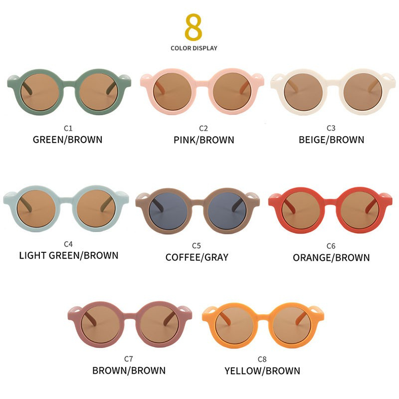 Kính Mát Gọng Tròn Chống Tia UV Phong Cách Thời Trang Cho Bé