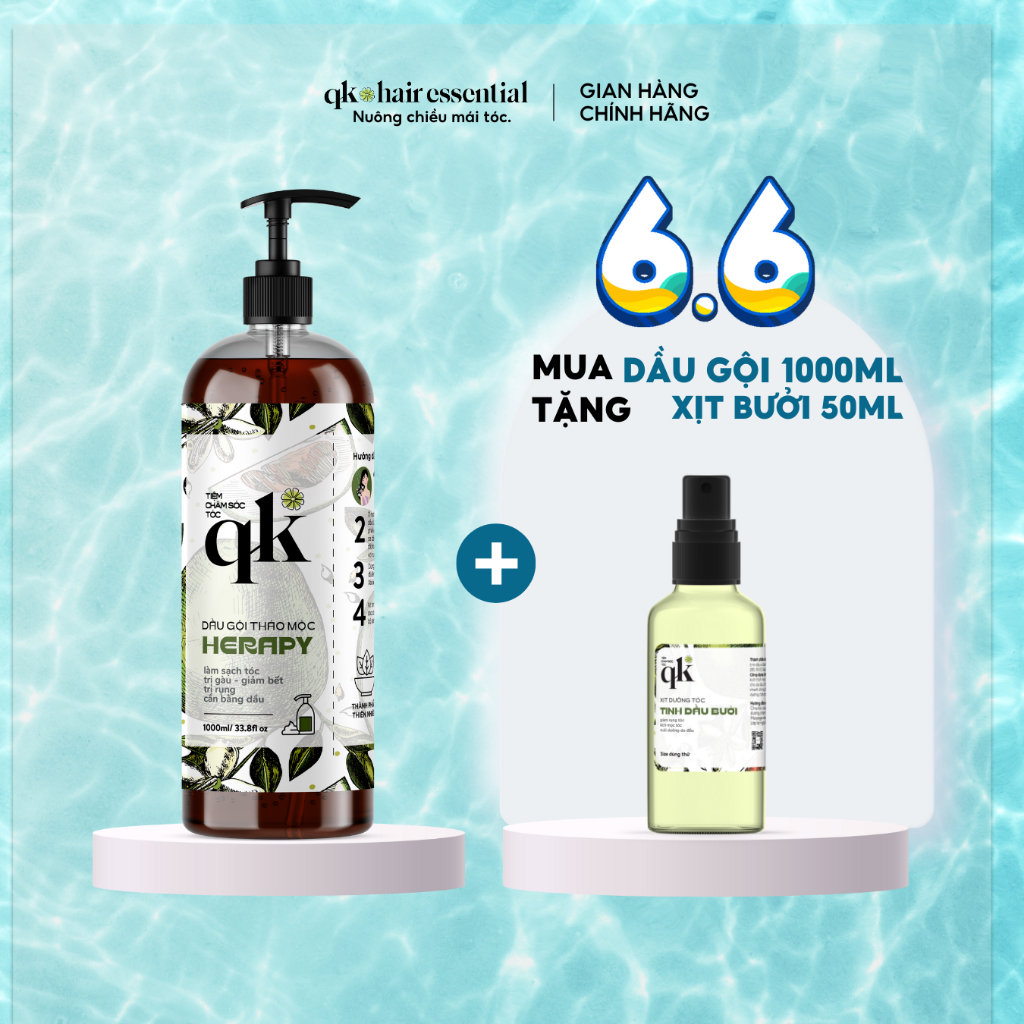 DẦU GỘI BỒ KẾT THẢO MỘC HANDMADE QK | Giảm gàu làm sạch dịu nhẹ giảm ngứa da đầu kích mọc tóc