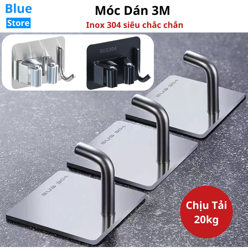 Móc dán tường inox 304 chịu lực, móc treo đồ đa năng treo quần áo, đồ dùng không cần khoan cho tường, gạch men, kính