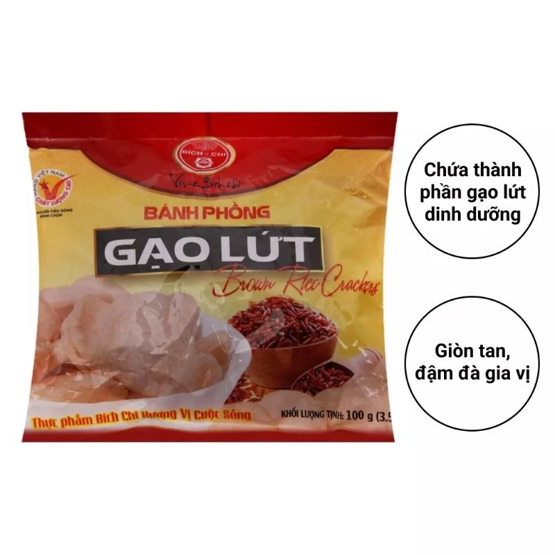 Bánh Phồng Tôm Gạo Lứt Bích Chi gói 100G