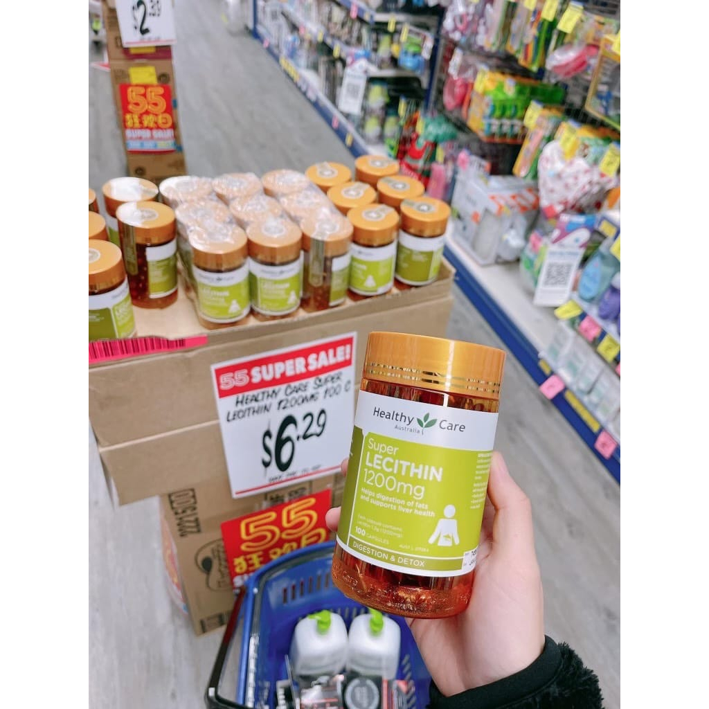 [CHÍNH HÃNG] TINH CHẤT MẦM ĐẬU NÀNH SUPER LECITHIN HEATHYCARE ÚC 100 VIÊN TĂNG VÒNG MỘT, ĐIỀU HÒA