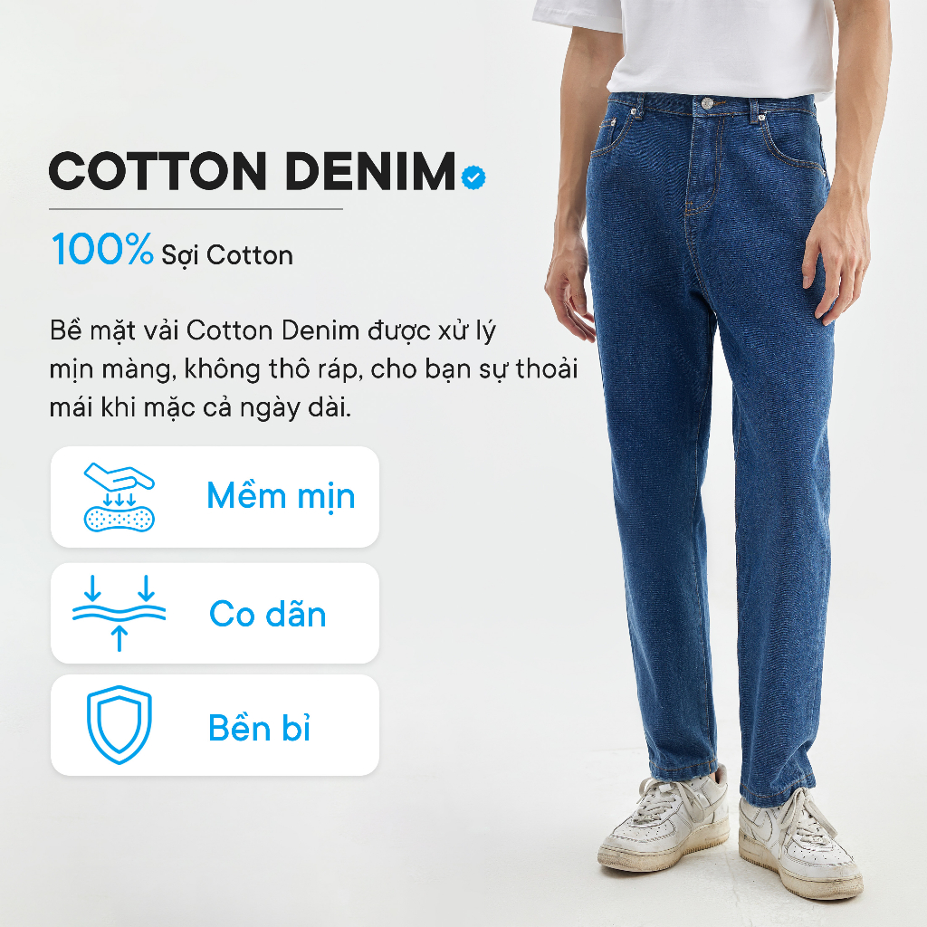 Quần baggy jean nam ống rộng Thương hiệu Jbagy - chất vải cotton co giãn JJ0103