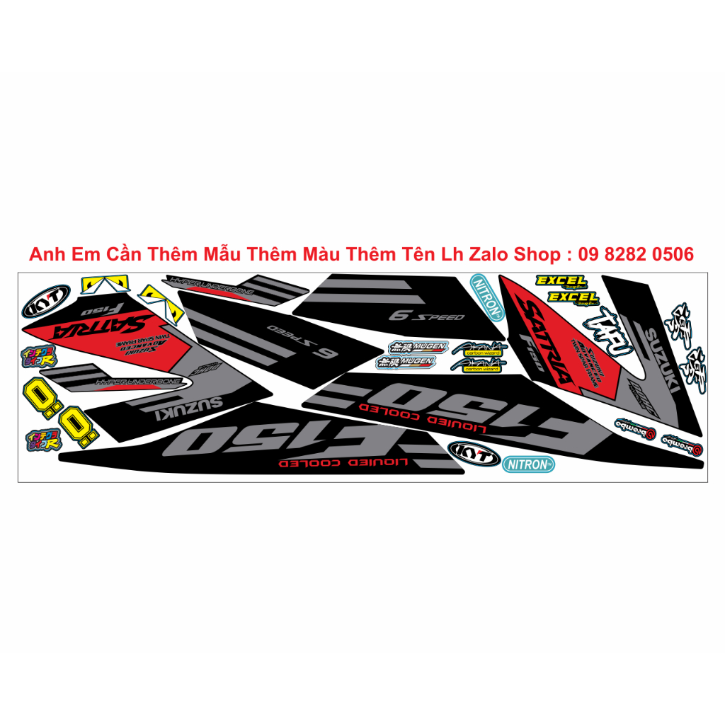 TEM ZIN SATRIA ĐỎ ĐEN BẠC