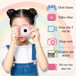 Máy ảnh Mini cho Bé, Đồ chơi phát triển trí tưởng tượng cho trẻ em, Hỗ trợ chụp ảnh, quay video, trò chơi dễ sử dụng