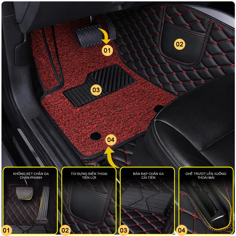 Thảm lót sàn ô tô Honda City 5D 6D da PU cao cấp, không mùi, chống nước, bảo hành 3 năm, dễ dàng lắp đặt, ôm khít phom