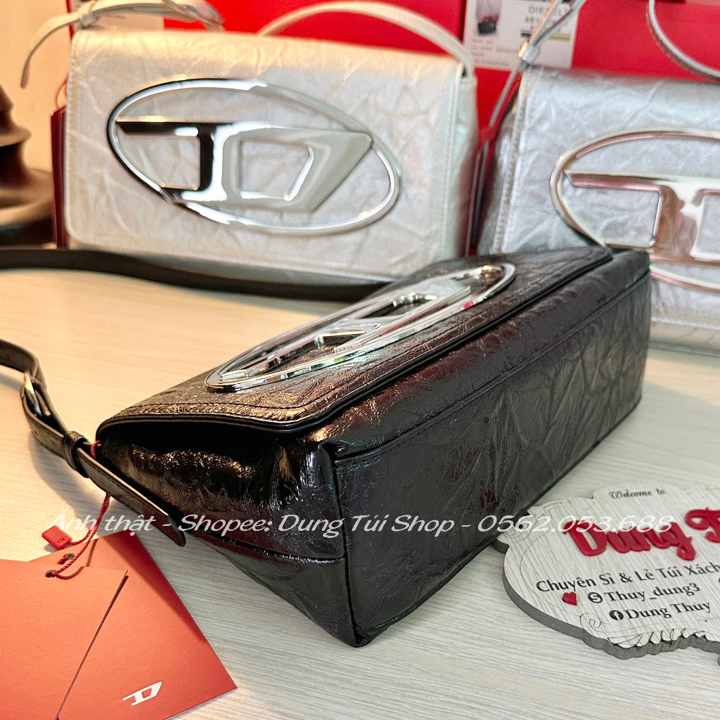 Túi Disel nữ kẹp nách + đeo vai size 26 chất da dày dặn ngăn rộng ,túi mang du lịch full màu