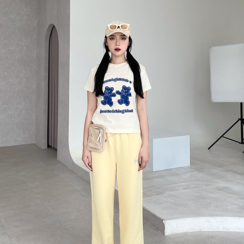 Áo thun baby tee MONÁ - GUMMY KEM hoạ tiết gấu StyleGenZ