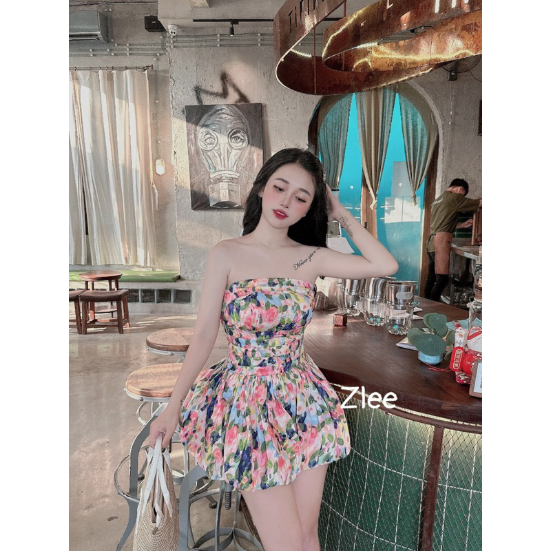 Váy quây hoa chân bồng babi đi biển, đi chơi