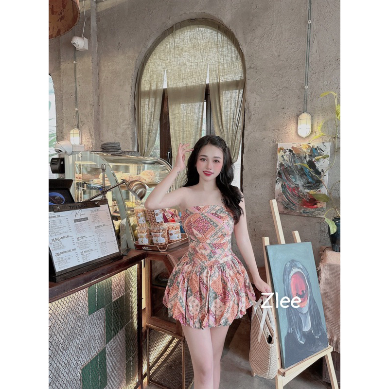 Váy quây hoa chân bồng babi đi biển, đi chơi