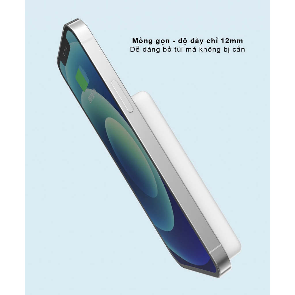 Đế sạc dự phòng kiêm sạc không dây từ tính Xiaomi P05ZM 5000mAh - Dùng cho IP 12/13/14 và các thiết bị khác