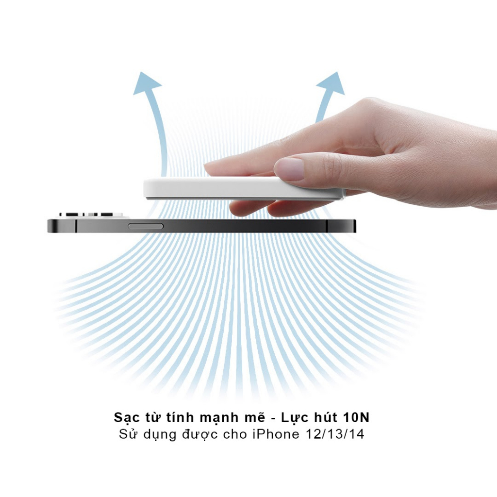 Đế sạc dự phòng kiêm sạc không dây từ tính Xiaomi P05ZM 5000mAh - Dùng cho IP 12/13/14 và các thiết bị khác