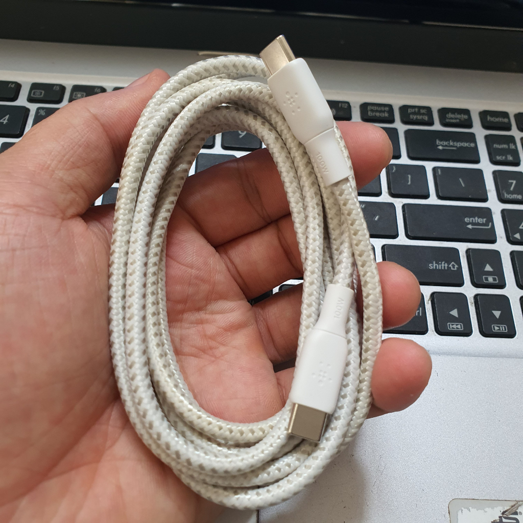 Cáp Sạc Siêu Nhanh 5A - 100W Belkin C-C Chính Hãng, Vỏ Dù, Dài 2M, Dùng Cho Điện Thoại, Ipad, Macbook, Laptop