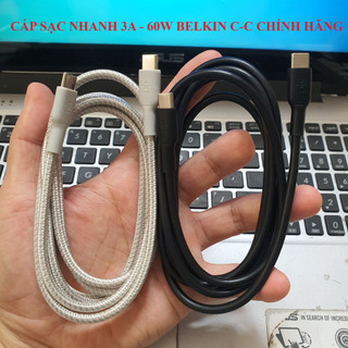 Cáp sạc nhanh 3a - 60w belkin c-c chính hãng, dài 1.5m