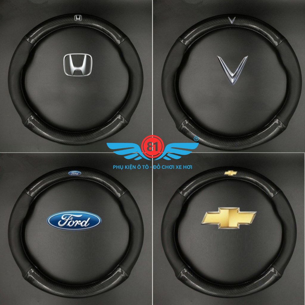 [Có LoGo Theo Hãng Xe] Bọc Vô Lăng Vân Cacbon Cao Cấp - Vừa Cho Xe 4 Chỗ, 7 Chỗ - Full Logo Các Hãng Xe - Kích Cỡ 38Cm | BigBuy360 - bigbuy360.vn