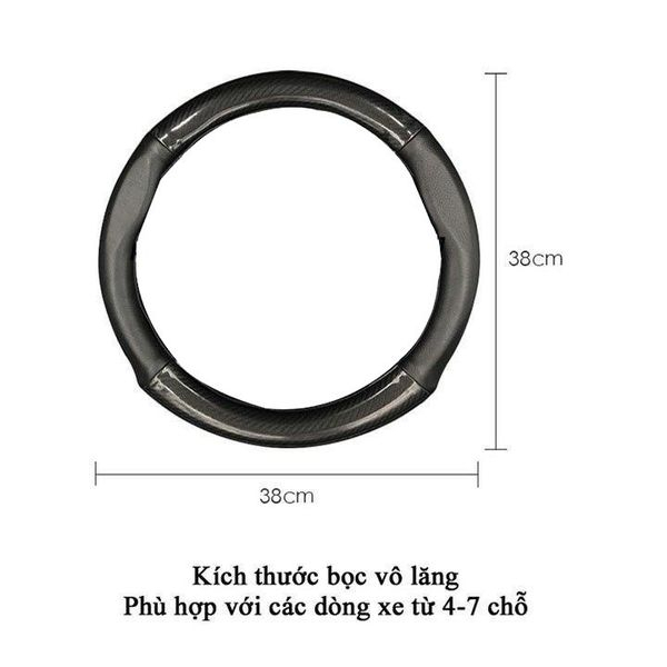 [Có LoGo Theo Hãng Xe] Bọc Vô Lăng Vân Cacbon Cao Cấp - Vừa Cho Xe 4 Chỗ, 7 Chỗ - Full Logo Các Hãng Xe - Kích Cỡ 38Cm | BigBuy360 - bigbuy360.vn