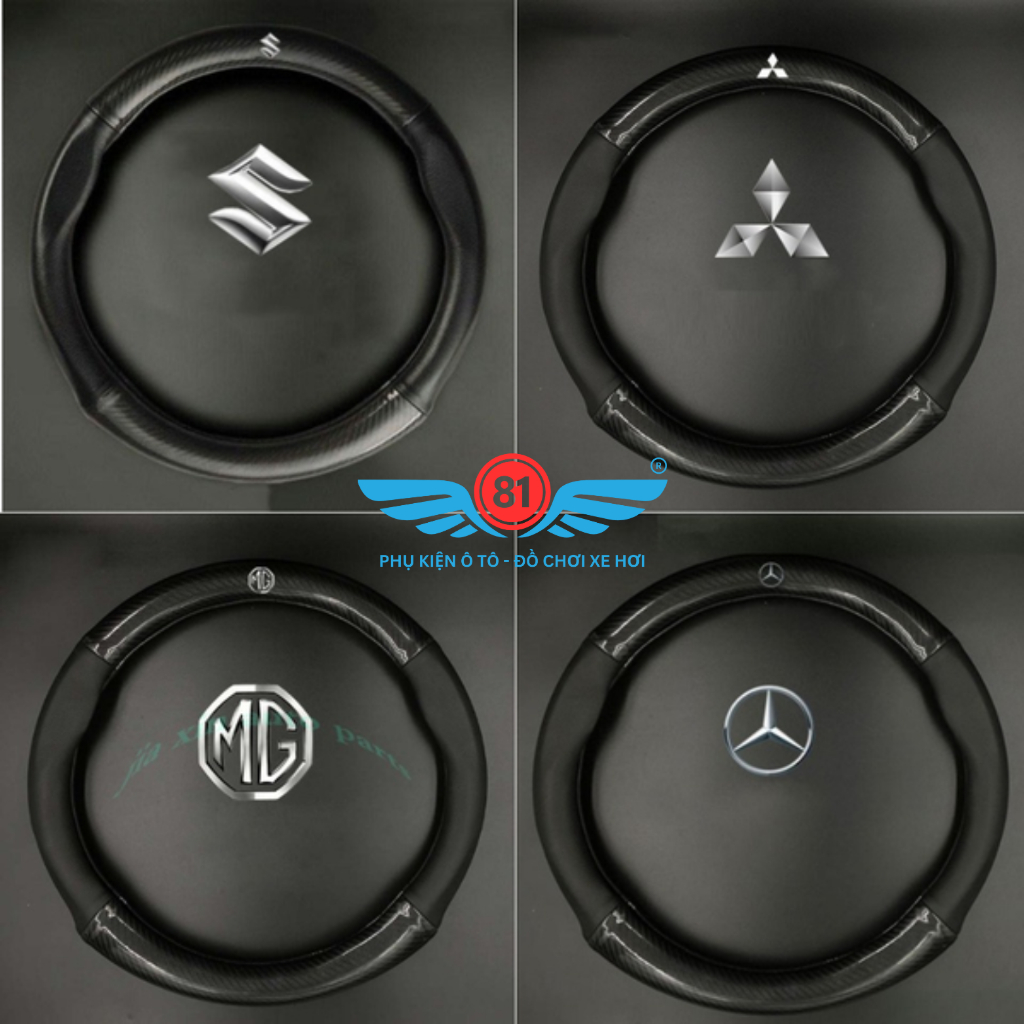 [Có LoGo Theo Hãng Xe] Bọc Vô Lăng Vân Cacbon Cao Cấp - Vừa Cho Xe 4 Chỗ, 7 Chỗ - Full Logo Các Hãng Xe - Kích Cỡ 38Cm | BigBuy360 - bigbuy360.vn