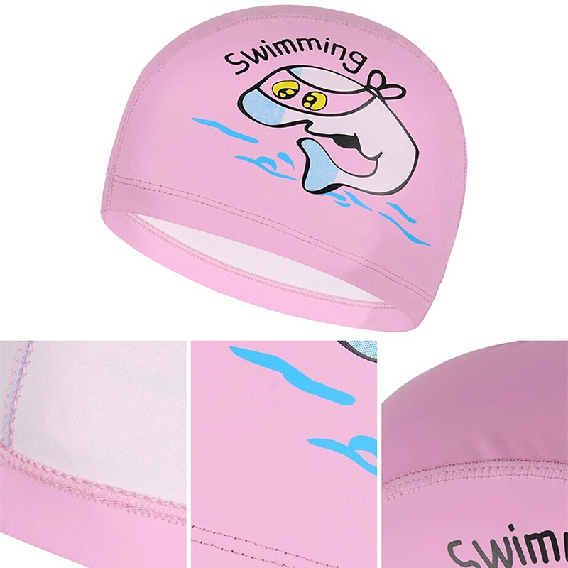 Mũ bơi cho bé phù hợp trẻ em trên 3 tuổi hình ngộ nghĩnh chất liệu an toàn