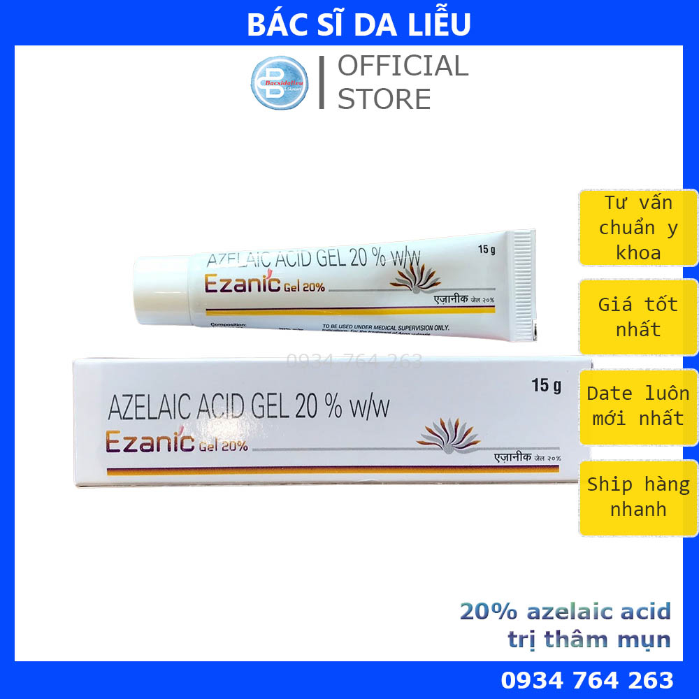 Ezanic GEL (15g) - 20% azelaic acid, mờ thâm mụn, hết thâm, giảm mụn