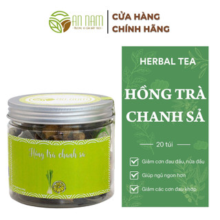 Trà Thảo Mộc Hồng Trà Chanh Sả Giảm Đau Đầu, Giảm Cân An Toàn AN NAM 20 Gói Dạng Túi Lọc Kim Tự Tháp Giúp Ngủ Ngon