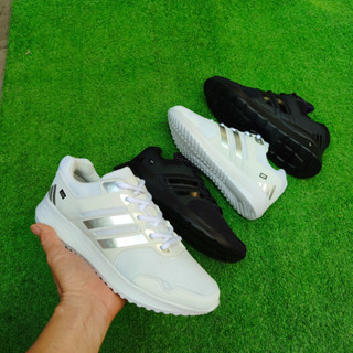 Giày thể thao sneaker nam nữ giày học sinh full đen , trắng sọc bạc  fullsize từ 36 đến 44 đế siêu vải lưới thoáng