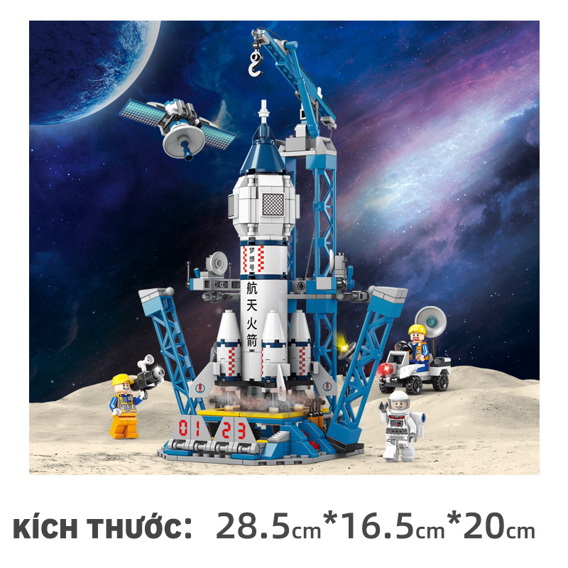 Bộ đồ chơi lắp ráp lego Tàu Vũ Trụ không gian, mô hình lắp ráp lego xếp hình phi thuyền đồ chơi cho bé