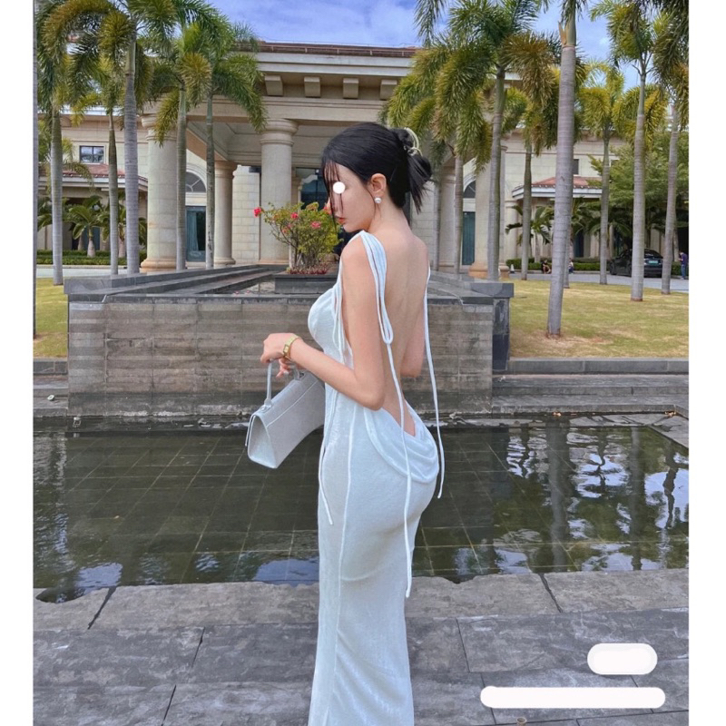 Váy Body dài đi biển khoét lưng sâu sexy