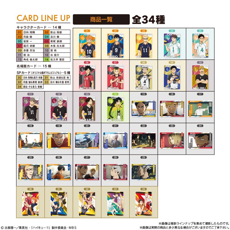 Pack random/ thẻ nhân phẩm - wafer vol 3 - haikyuu