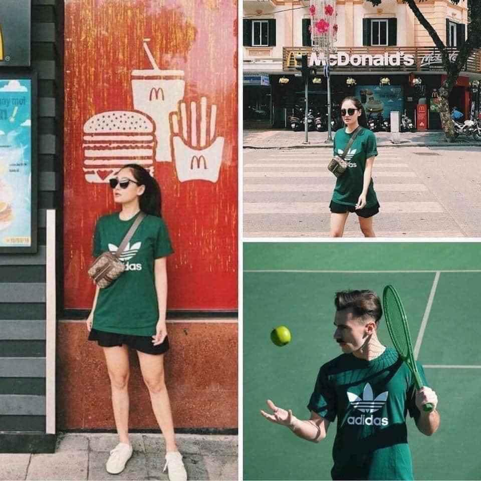 Áo phông Adidas Basic unisex rộng chất áo thun cotton nam nữ 918 Ofus