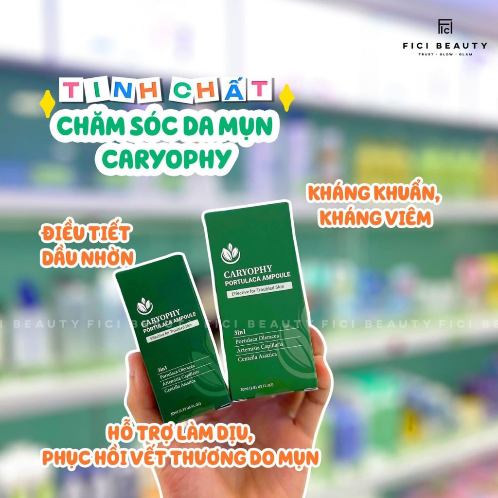 Tinh Chất Caryophy Portulaca Ampoule Giảm Mụn Ngừa Thâm Phù Hợp Cho Da Mụn 30ml