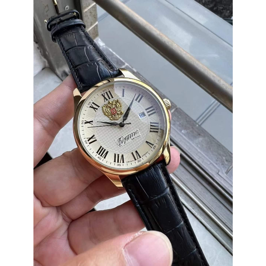 Đồng hồ nam Poljot chữ kí Putin, máy Miyota Nhật, dây da, mặt kính cong, chống nước 3 ATM - Ben Watch PNN01